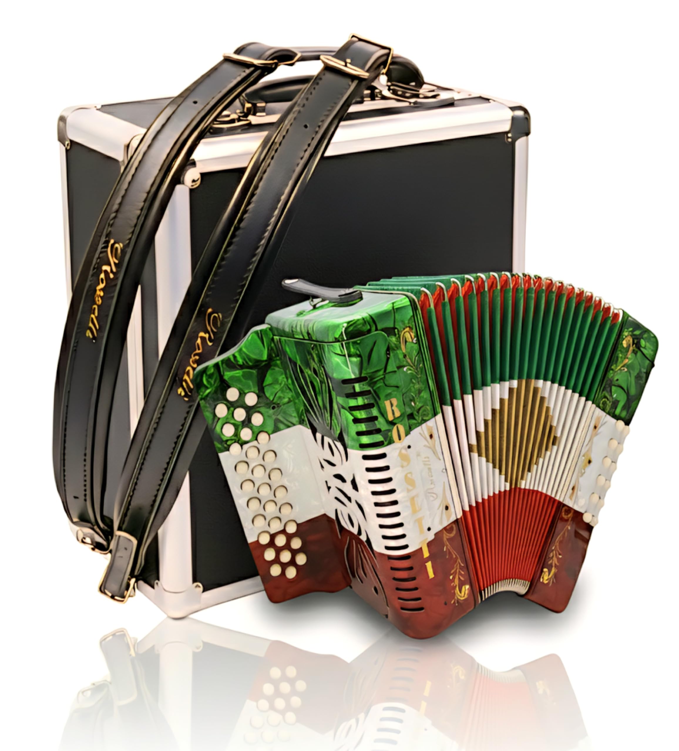 Amazon.com: Rossetti 31 Button Accordion 12 Bass GCF Mexican Flag